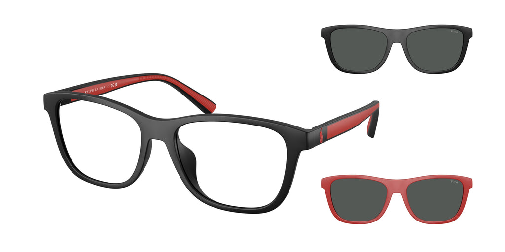 Polo Ralph Lauren Montatura Da Vista Uomo Con Doppia Clip Da Sole Magnetica PH4228U Colore 5001/87 Calibro 55/17