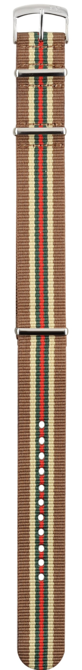 Morellato Cinturino Nato In Tessuto Marrone/Verde/Beige/Rosso ansa 22