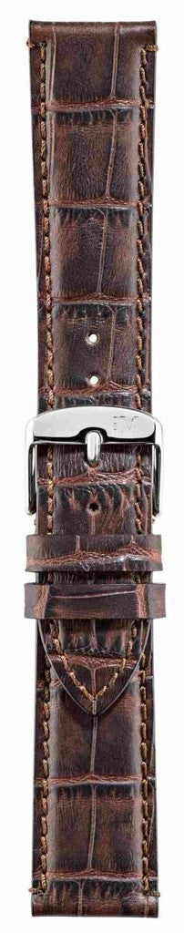 Morellato Cinturino In Pelle Fatto A Mano Stampa Alligatore Linea Modigliani Marrone Scuro ansa 22
