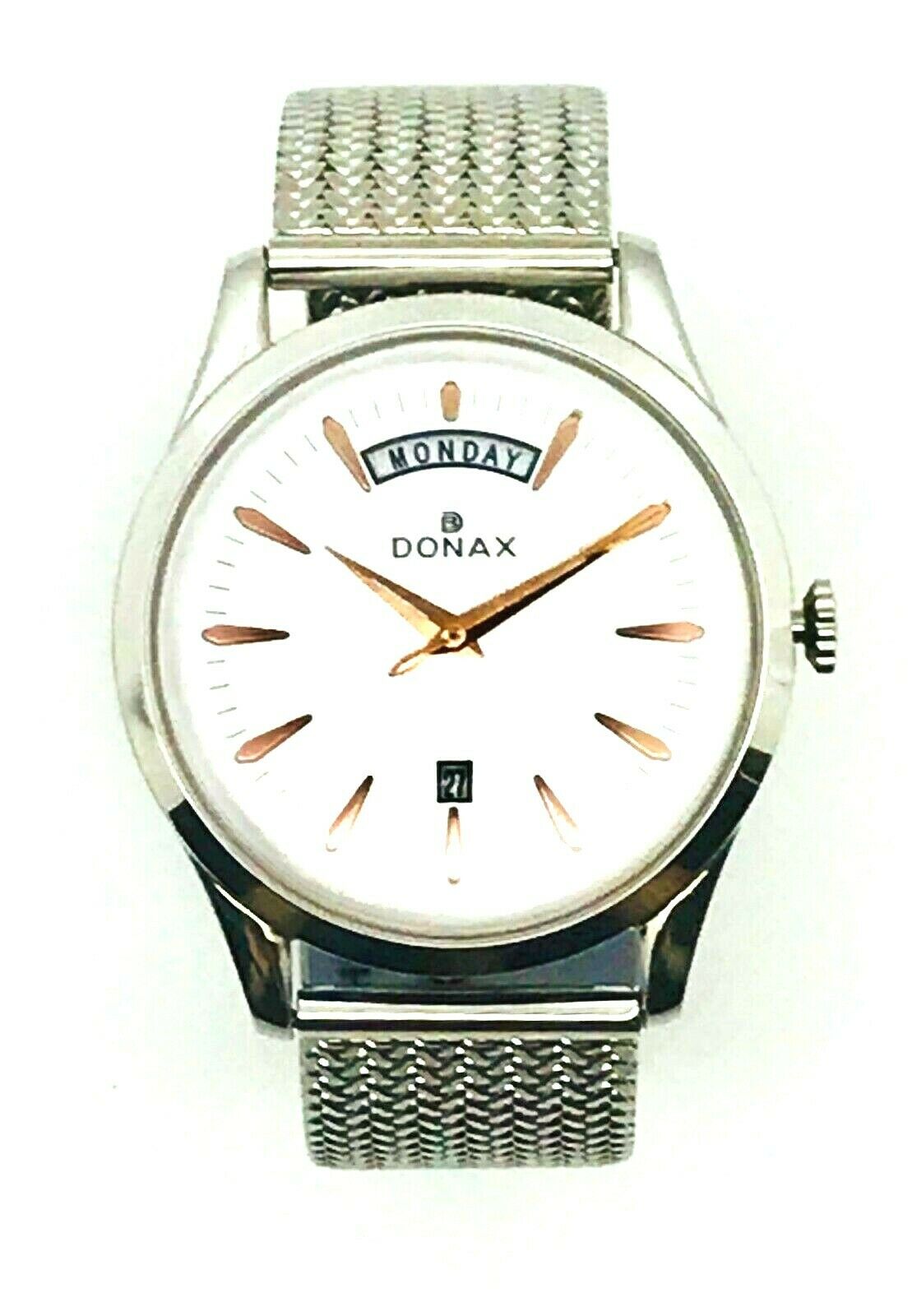 Donax Orologio Uomo Day/Date Bracciale Vintage Maglia Milano DONAX90392A