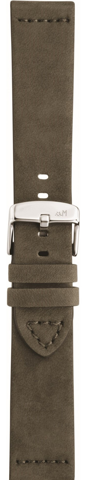 Cinturino In Pelle Scamosciata Fatto A Mano Linea Bramante Verde ansa 22