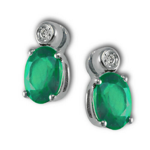 Gemoro Orecchini in oro bianco con smeraldo e diamanti OCE086BIA.BE