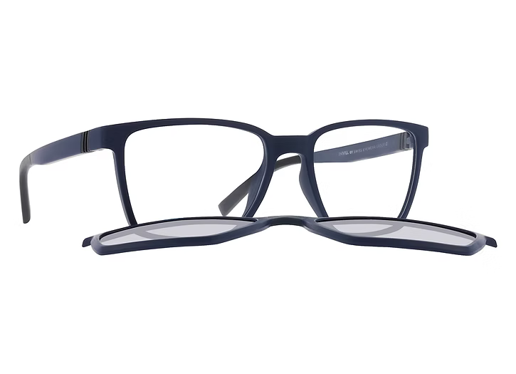 INVU. Montatura Unisex Con Clip-on Da Sole A Calamita Polarizzato IG42612B