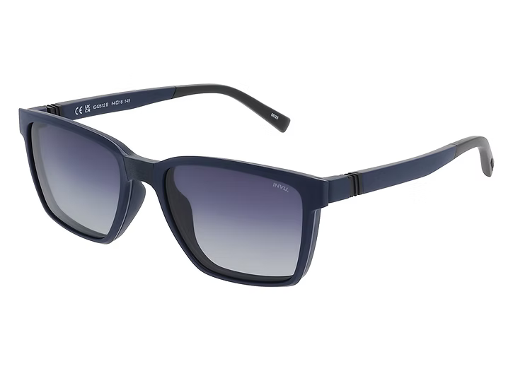 INVU. Montatura Unisex Con Clip-on Da Sole A Calamita Polarizzato IG42612B