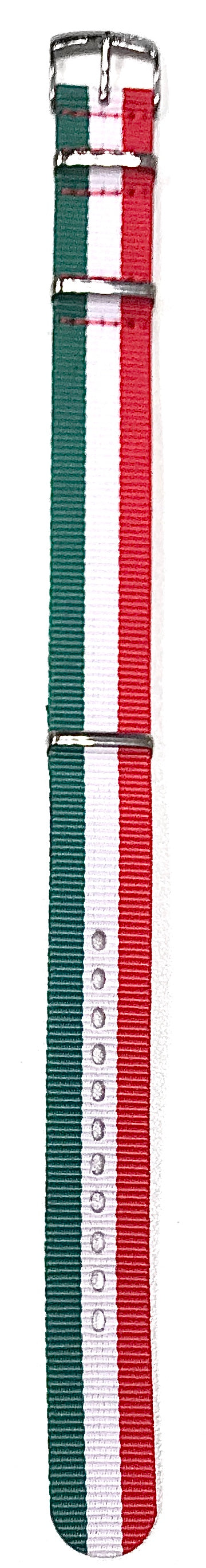 Morellato Cinturino Nato In Tessuto Bianco/Rosso/Verde ansa 22