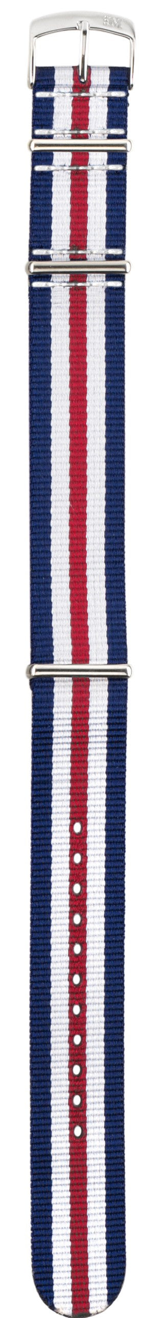 Morellato Cinturino Nato In Tessuto Bianco/Rosso/Blu. Misura ansa mm 22