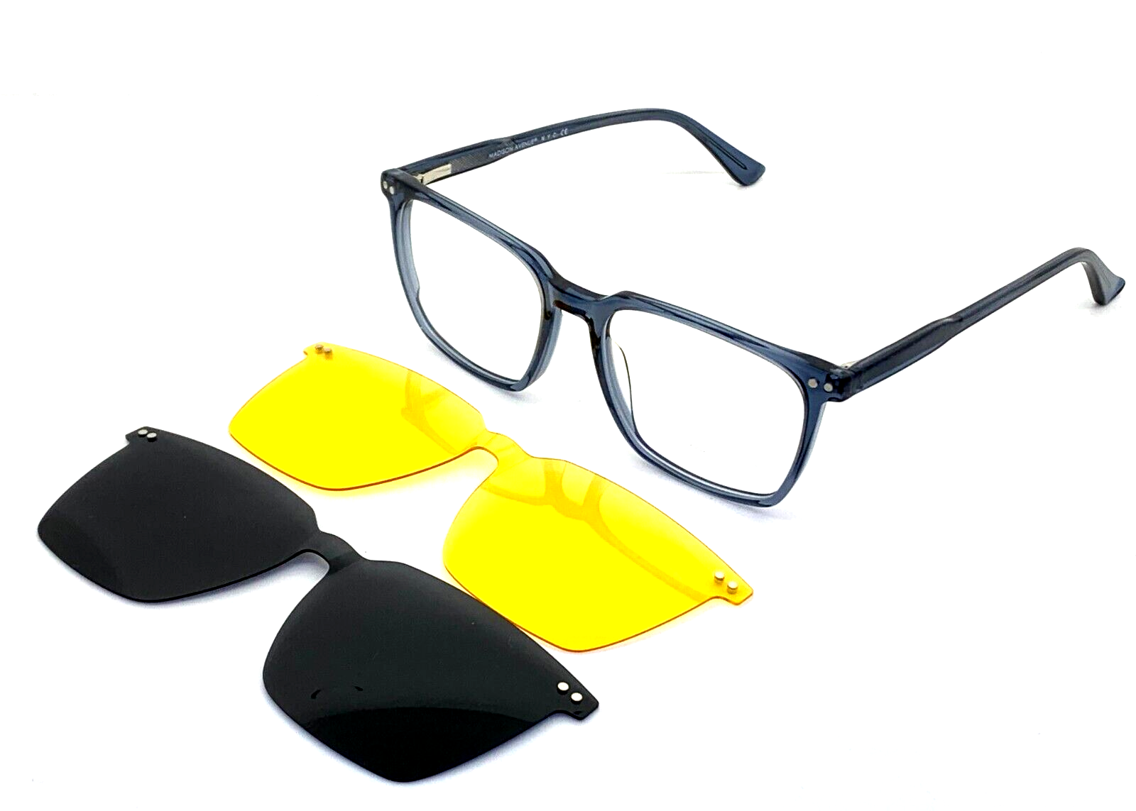 Madison Avenue N.Y.C. Montatura Unisex Doppia Clip-on Da Sole Magnetica F3014-4