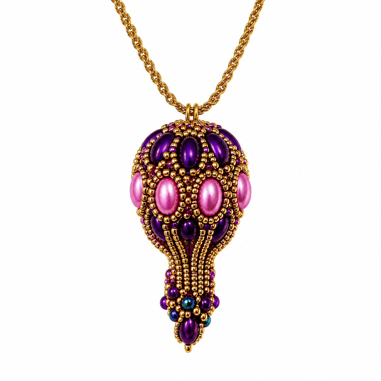 Collana Handmade Alisea Aura Viola Con Pendente A Mongolfiera