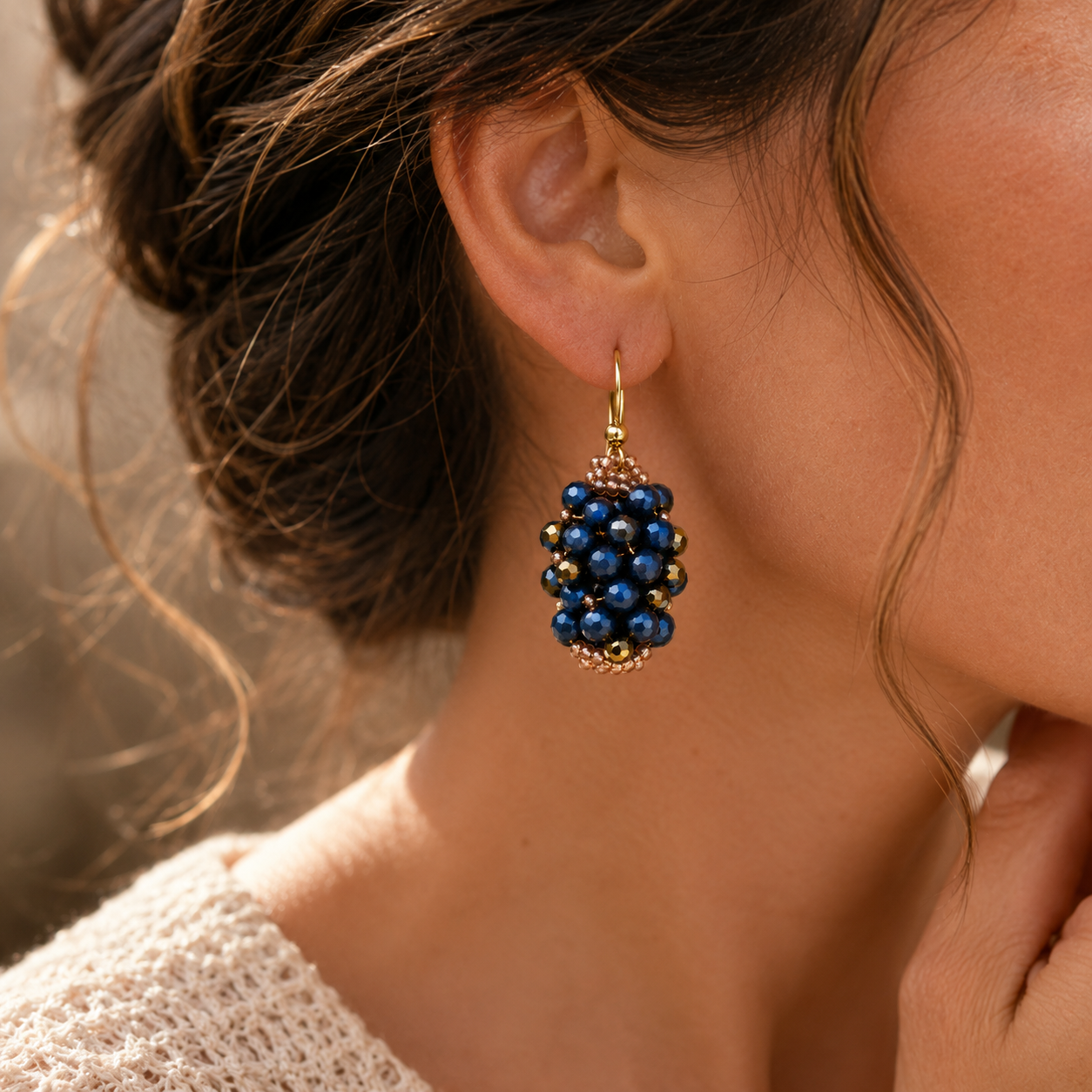 Orecchini Handmade Grappolo in Cristalli