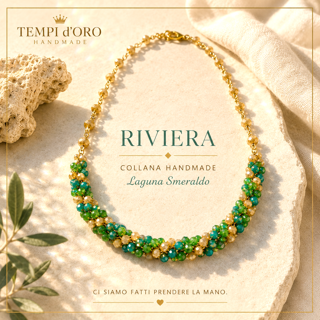 Collana Handmade Riviera in Cristalli – Laguna Smeraldo