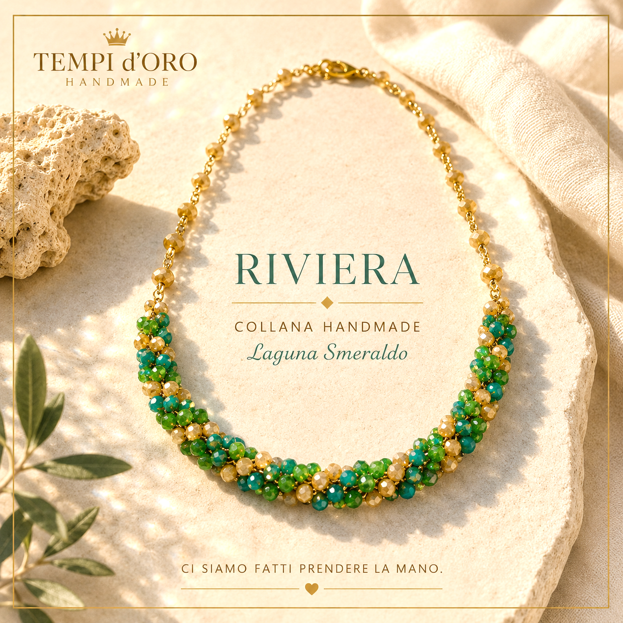 Collana Handmade Riviera in Cristalli – Laguna Smeraldo