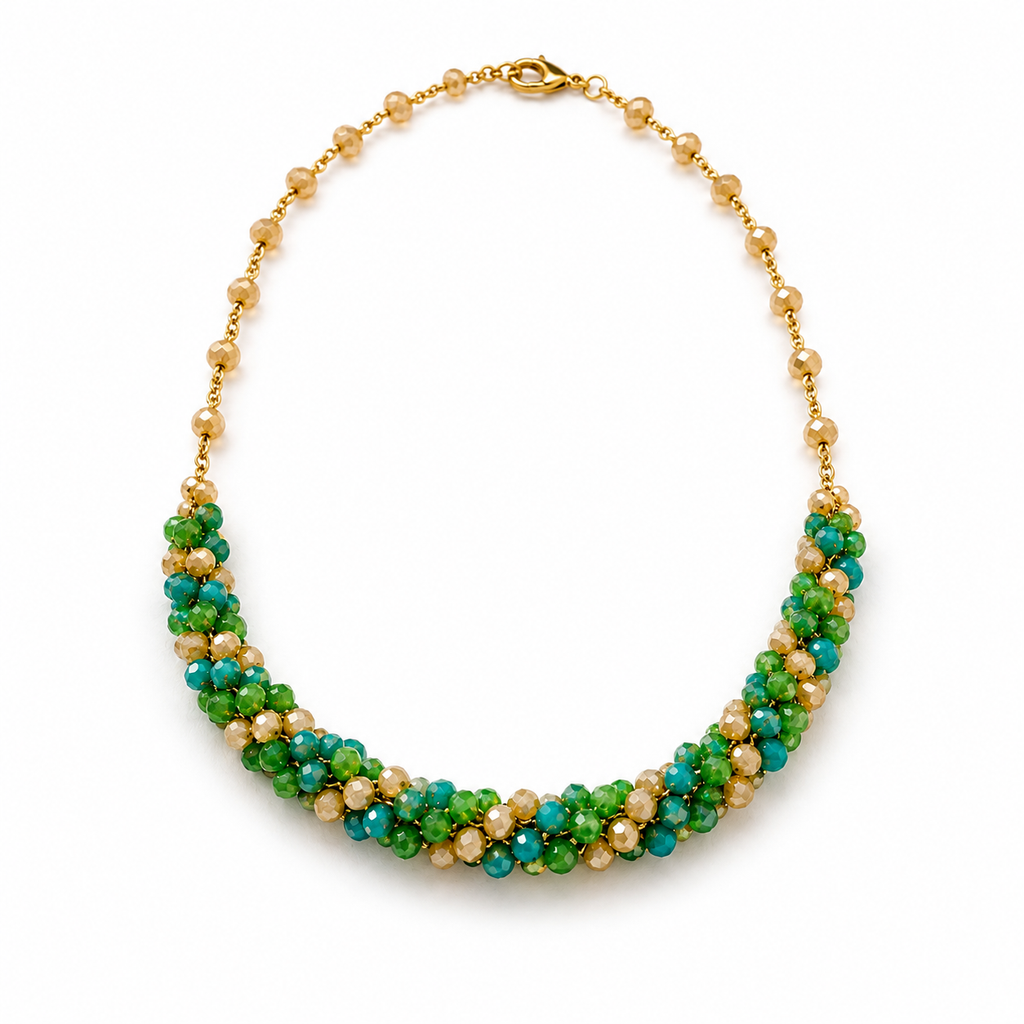 Collana Handmade Riviera in Cristalli – Laguna Smeraldo