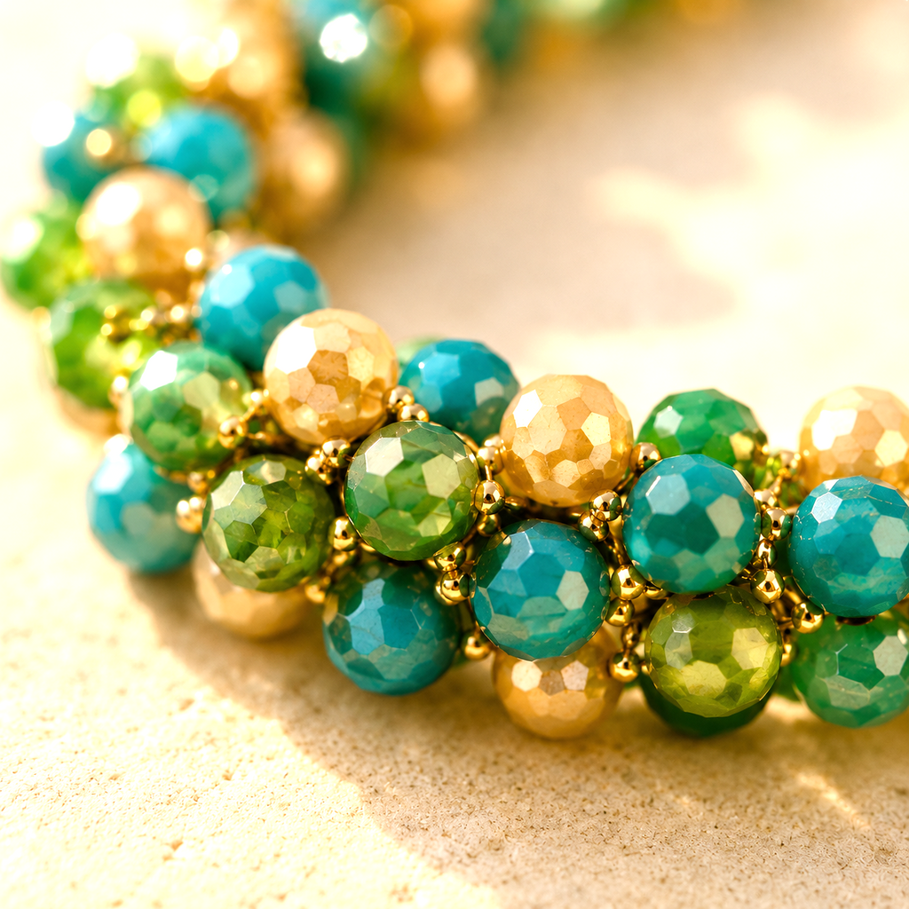 Collana Handmade Riviera in Cristalli – Laguna Smeraldo
