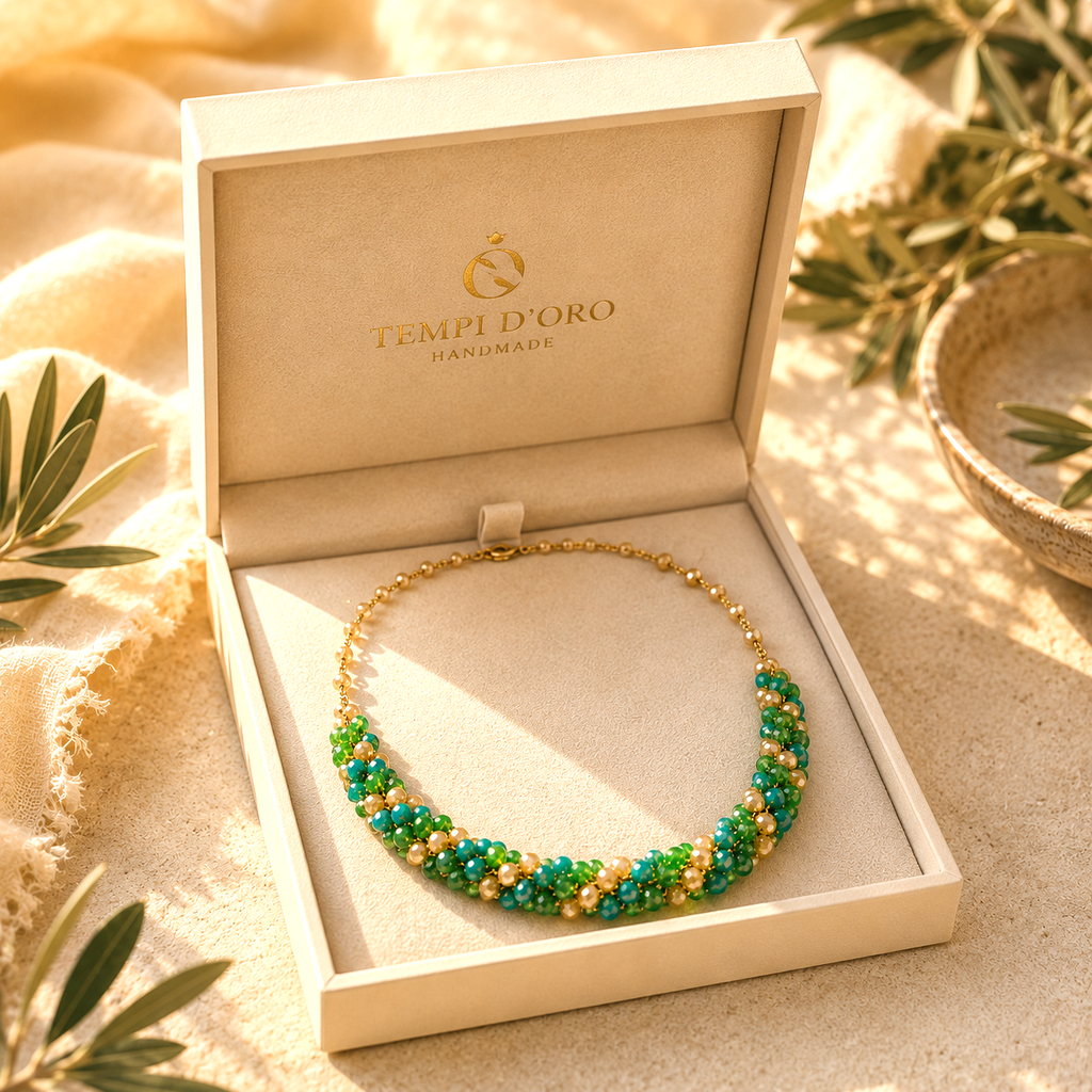 Collana Handmade Riviera in Cristalli – Laguna Smeraldo