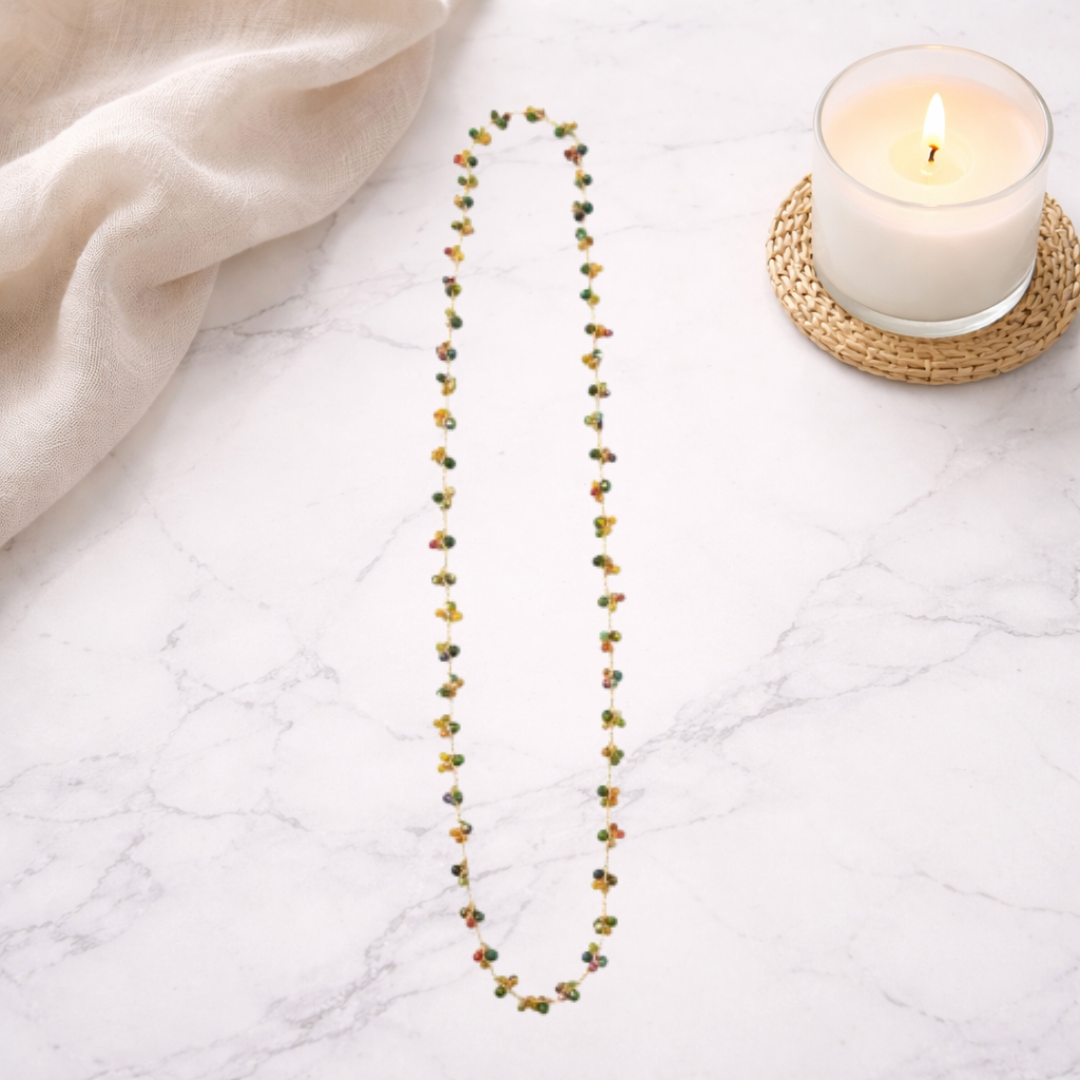 Collana handmade Breva – cristalli sfaccettati blu