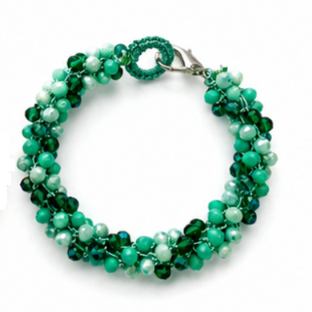 Bracciale Handmade TRAMA INTRECCIO con cristalli sfaccettati – 2 colori