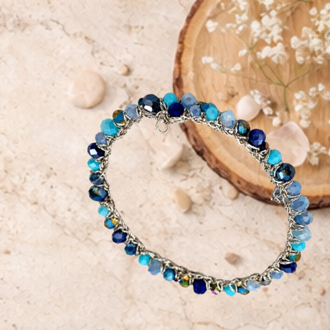 Bracciale Handmade a Molla Aurora – Un Giro con cristalli sfaccettati