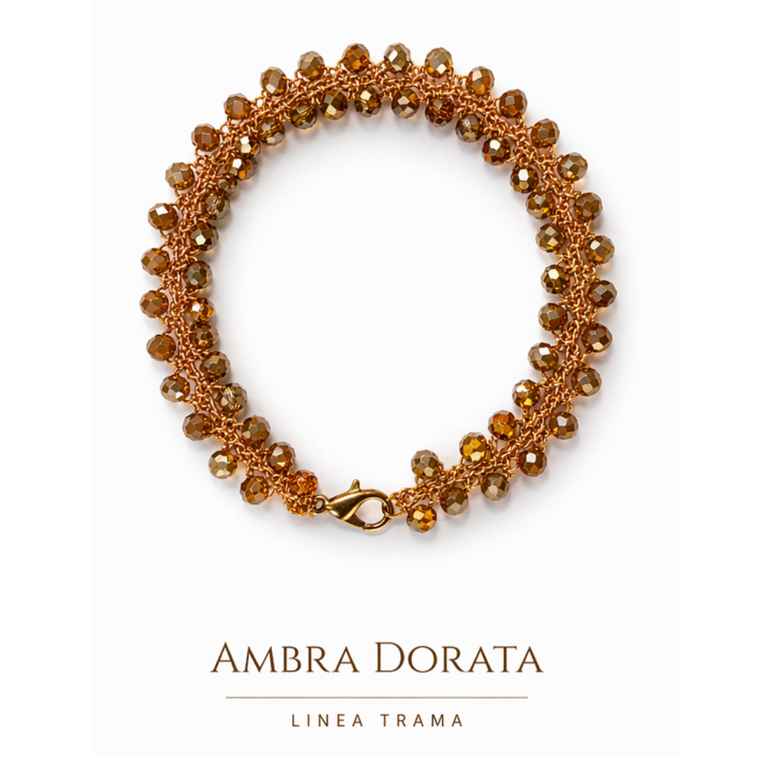 Bracciale Handmade “Trama” con cristalli sfaccettati – 5 colori