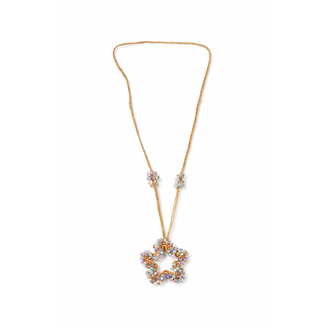 Collana handmade Stella Iridescente con cristalli sfaccettati multicolore
