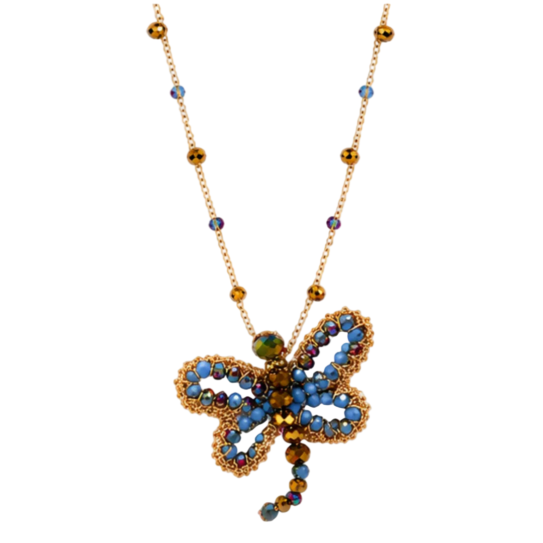 Collana Lunga Handmade Libellula – Cielo Notturno