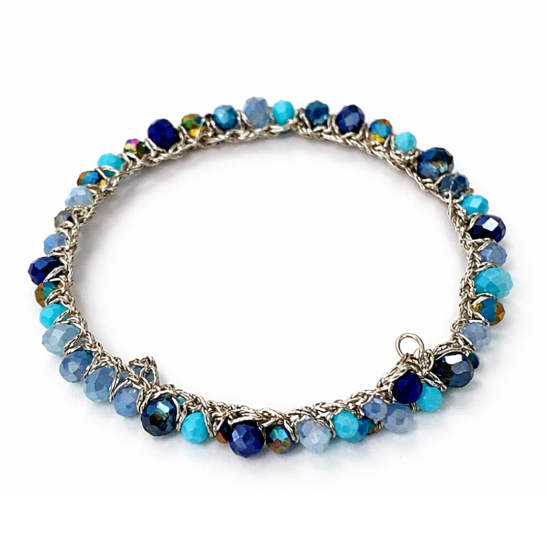 Bracciale Handmade a Molla Aurora – Un Giro con cristalli sfaccettati