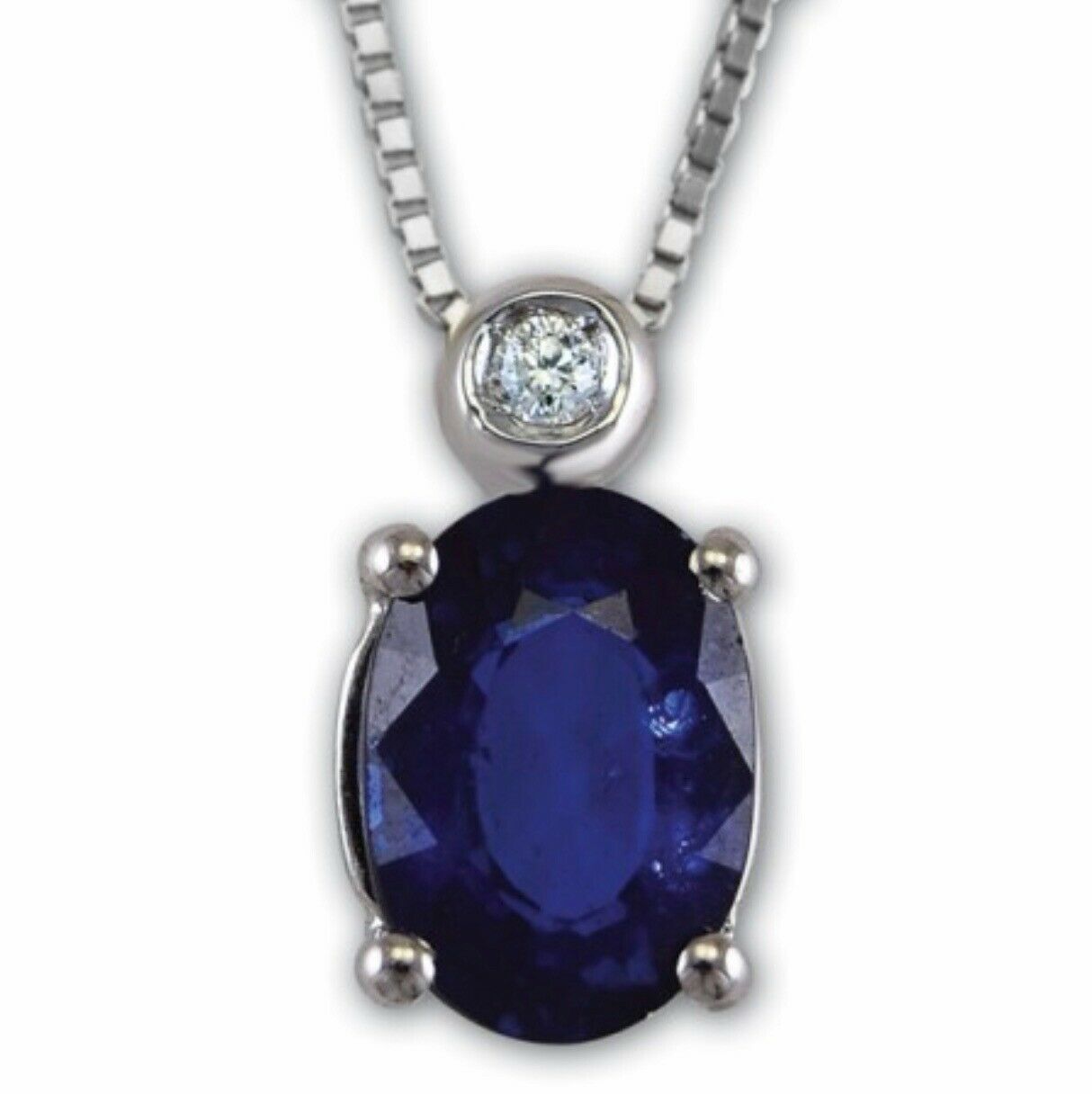 Gemoro Girocollino in oro bianco con zaffiri e diamanti PCE175BIA.ZF