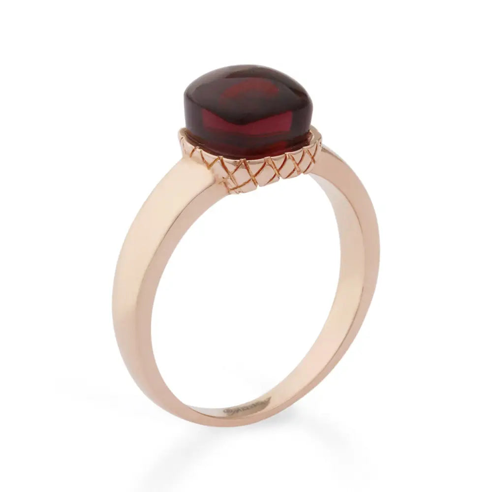 Anello donna Carillon BCI31C in oro rosa 18k con granato, misura 16