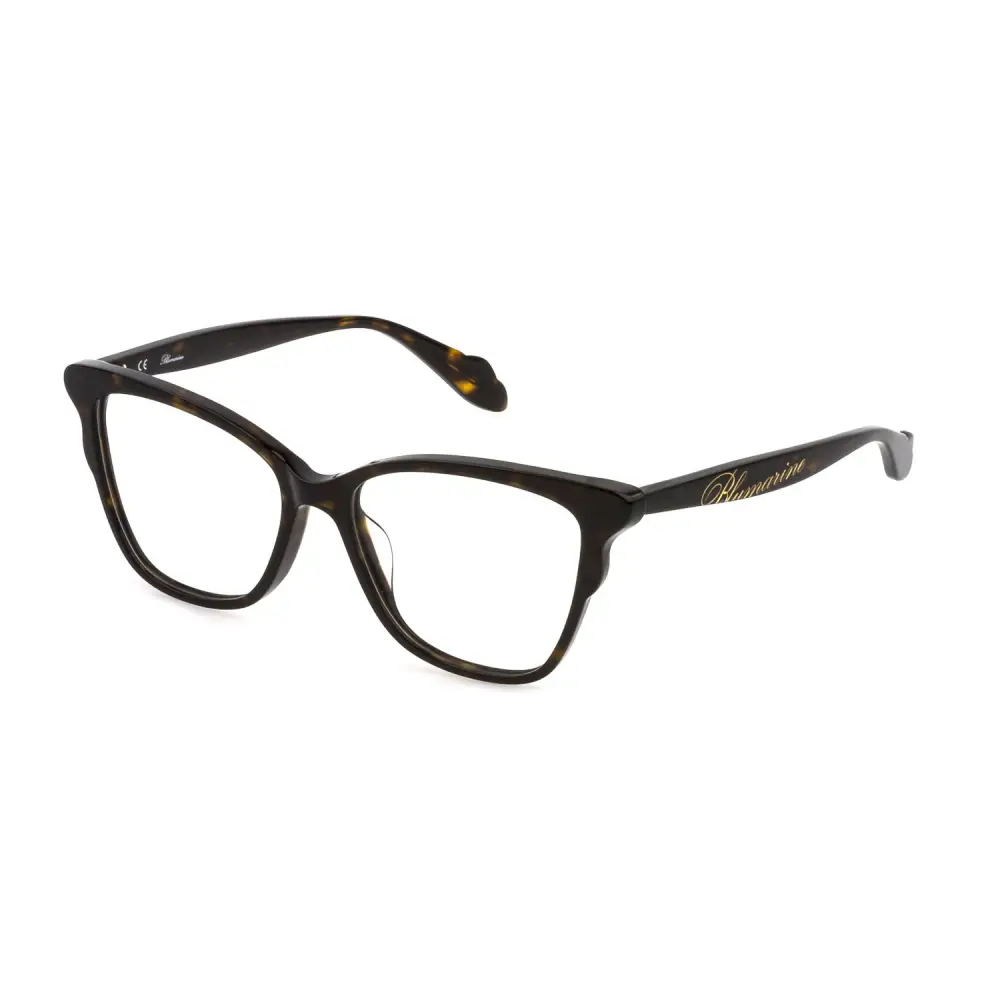 Occhiali da vista Blumarine donna VBM165 colore 0722 calibro 53/16 neri cat-eye con accenti oro e finitura lucida