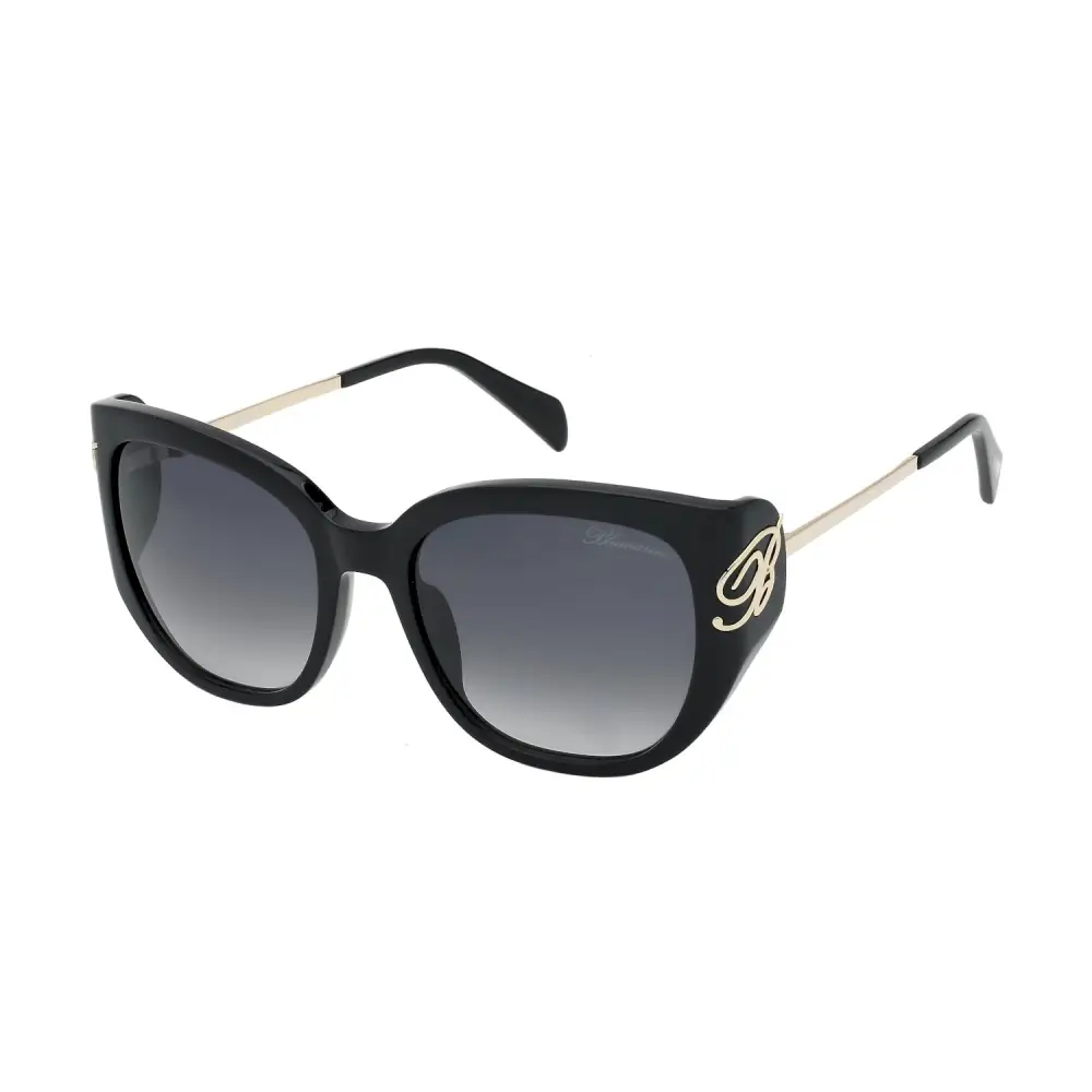 Occhiali da sole Blumarine donna SBM780, cat-eye neri con lenti gradienti e hardware argento