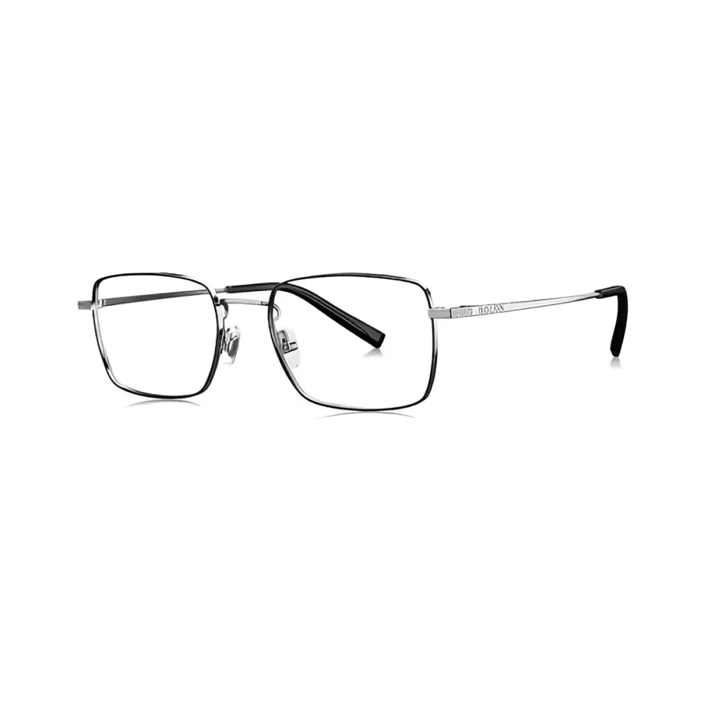 Occhiali da vista Bolon BJ7053 uomo rettangolari argento con stanghette nere