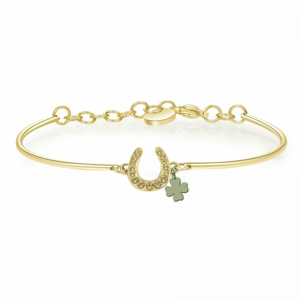 Bracciale donna chakra Ferro di Cavallo BHK319 con ciondolo quadrifoglio