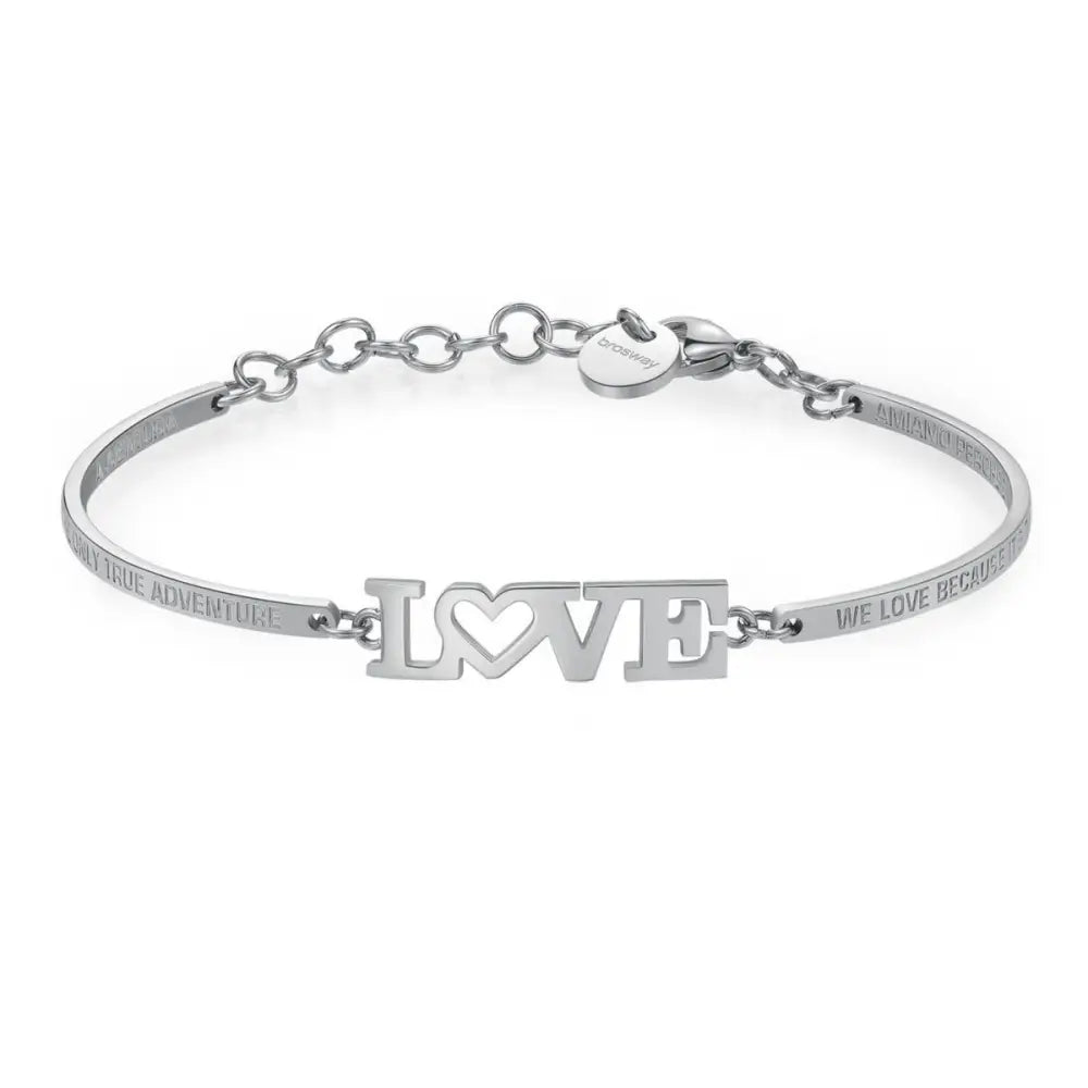 Bracciale Donna Chakra LOVE BHK260 argento con cuore e chiusura catena