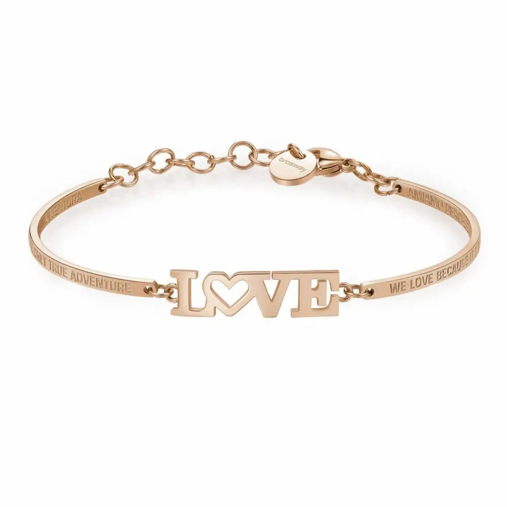 Bracciale donna chakra Love in oro rosa con cuore e incisione