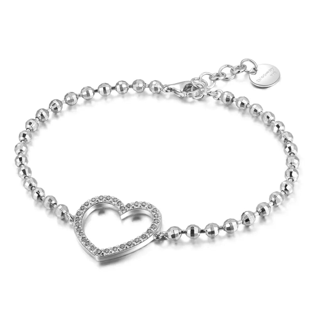 Bracciale donna in argento Musa G9MU11 cuore con gemme trasparenti