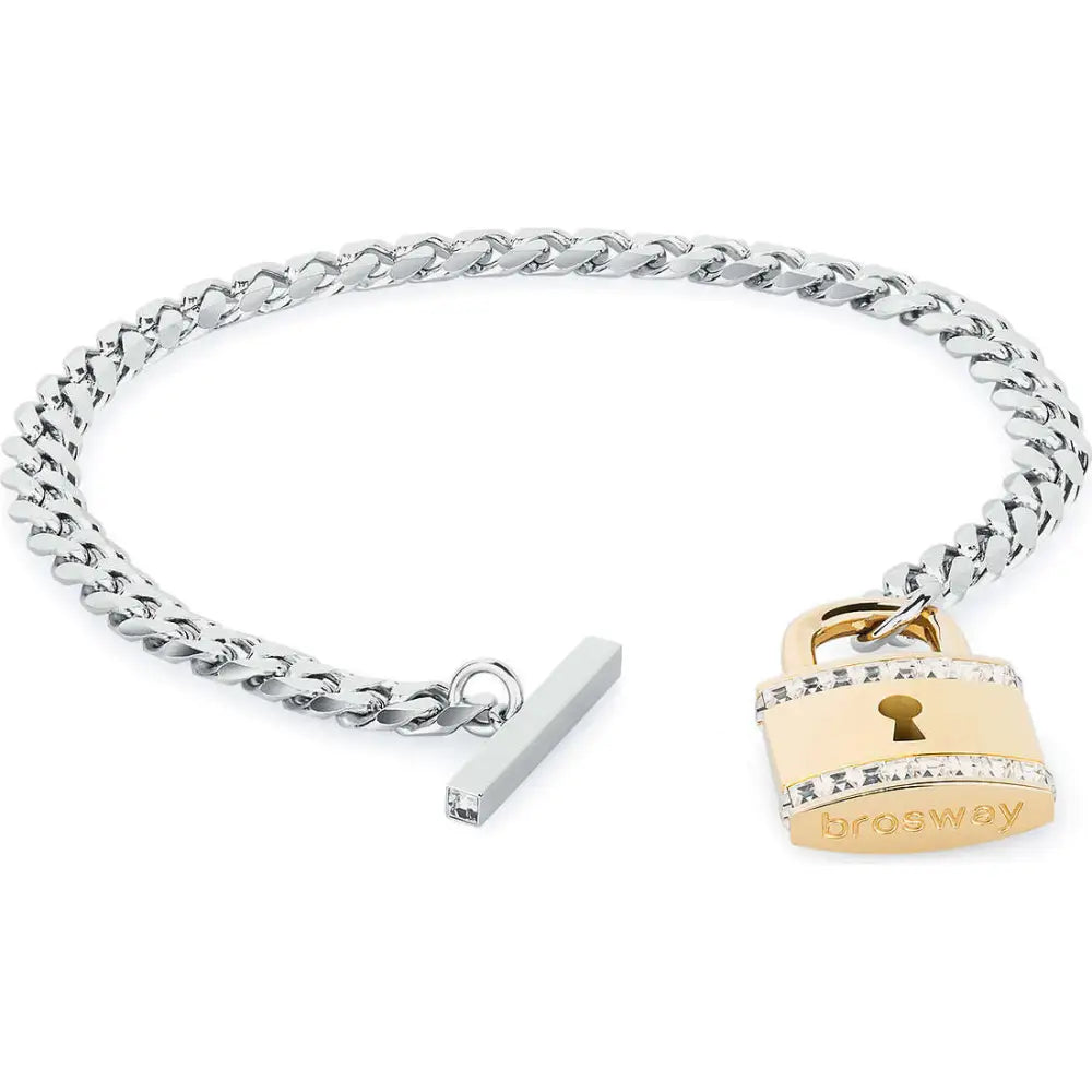 Bracciale donna Broadway Private BPV12 oro argento lucchetto diamanti
