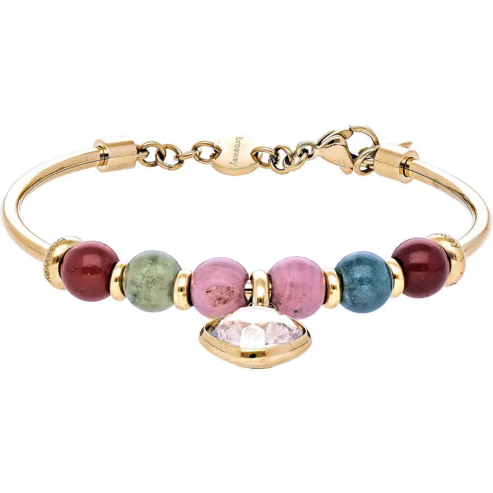 Bracciale donna Tres Jolie BTJMS683 con perline dorate e cristallo centrale