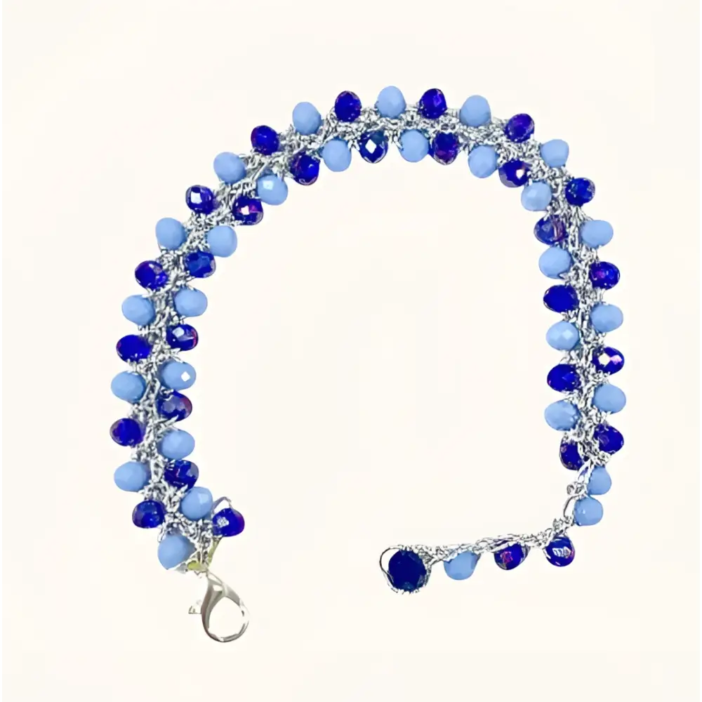 Bracciale handmade Aurora blu cielo intenso con cristalli sfaccettati