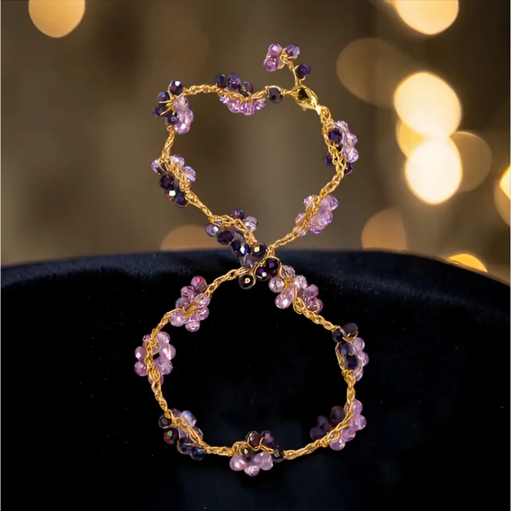 Bracciale Costellazione doppio giro con cristalli viola ametista