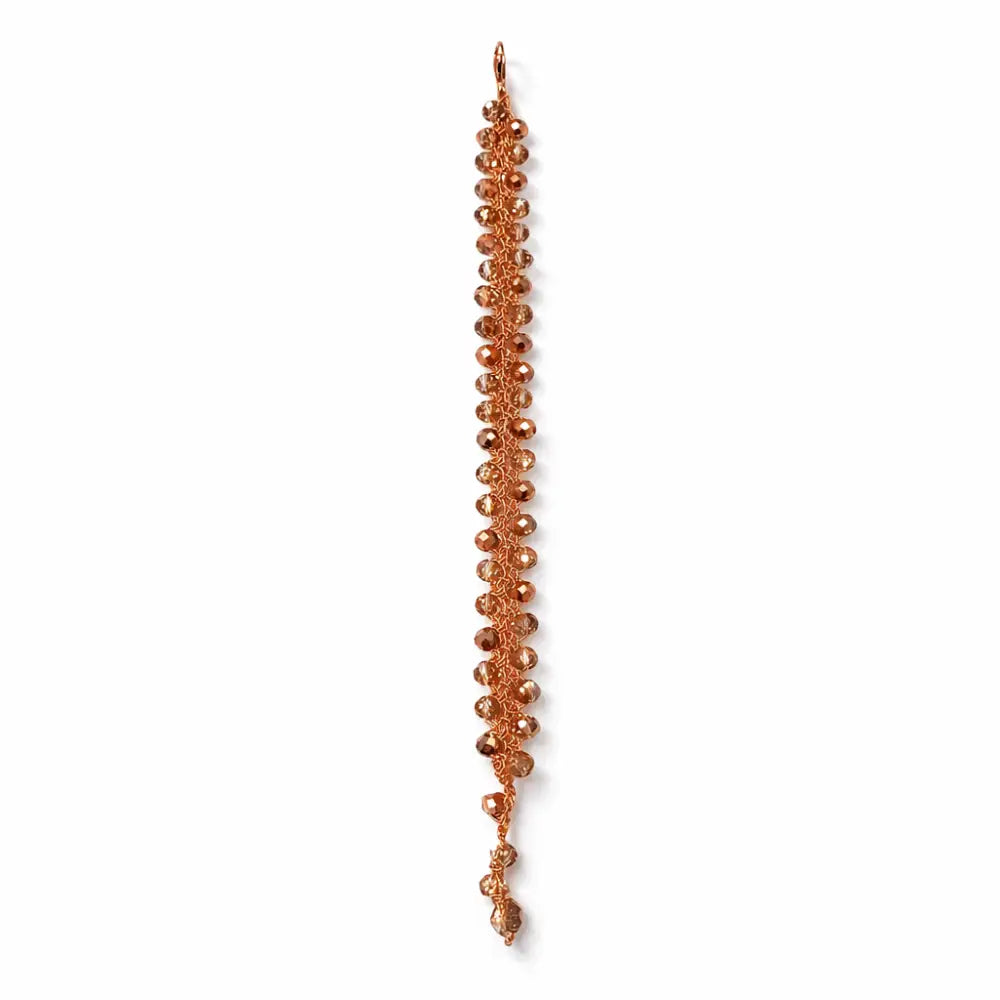 Bracciale handmade Onda Ambra Ramata con cristalli sfaccettati ambra
