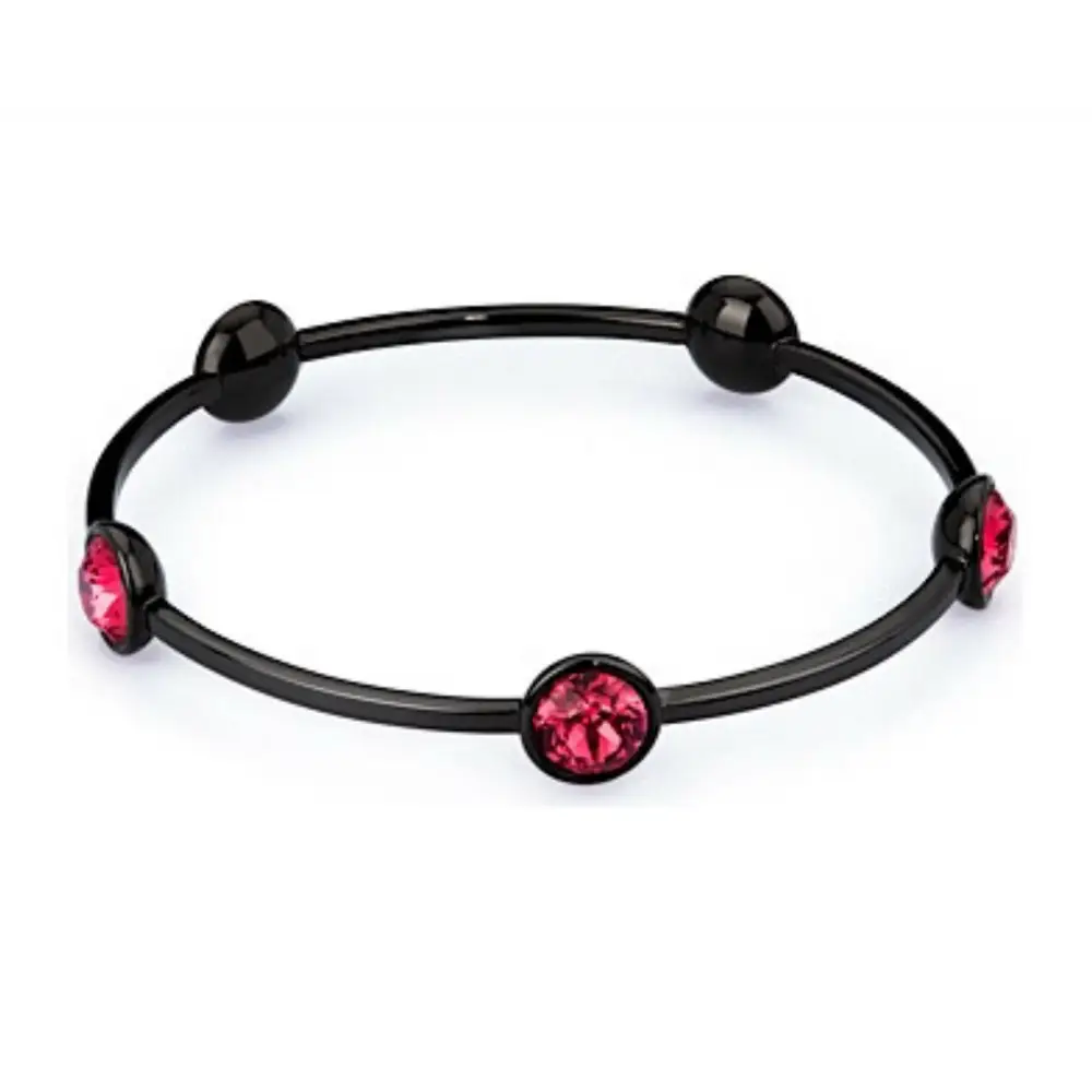 Bracciale rigido donna B-Tring BTN26 nero e rosso con accenti in cristallo