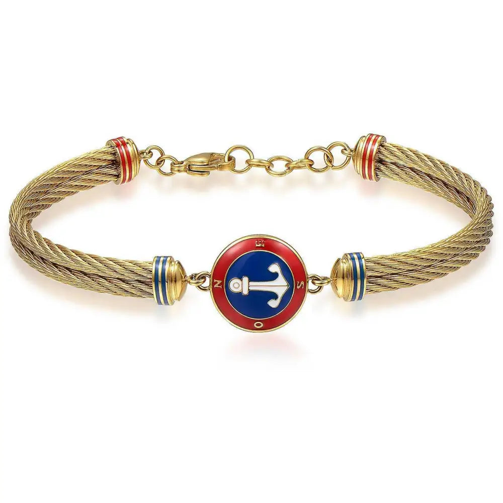 Bracciale uomo Horizon BHO13 con ancora rossa e bianca