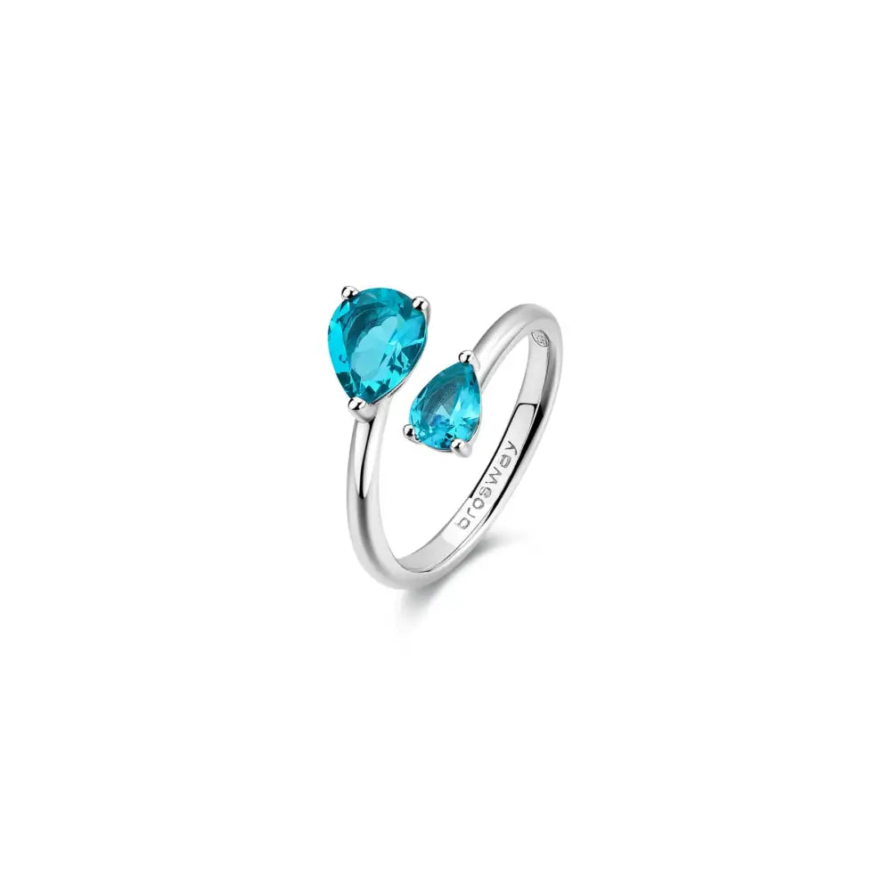 Anello Brosway donna argento 925 Fancy FAG22 con pietre teal a pera