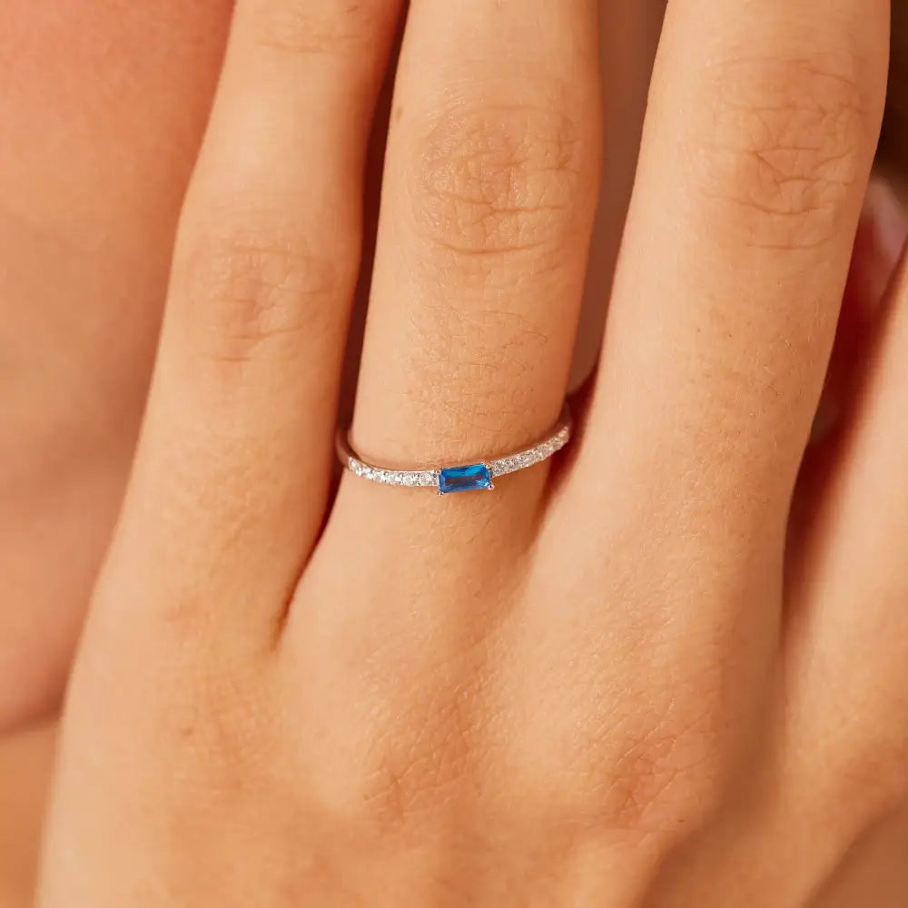 Anello Brosway donna in argento 925 con pietra blu e diamanti FFB135