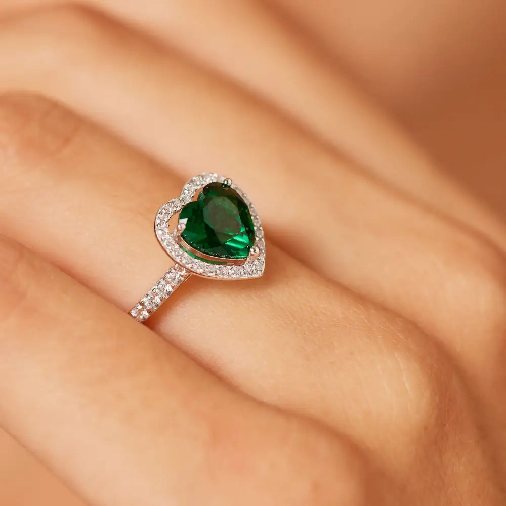 Anello donna Brosway cuore smeraldo e diamanti in argento 925