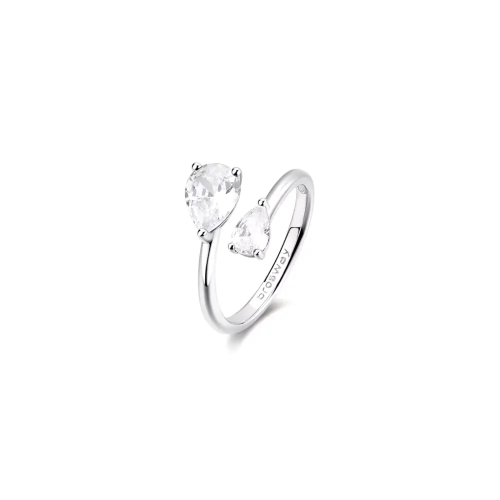 Anello donna Brosway in argento 925 con cuore e gemme, taglia 12
