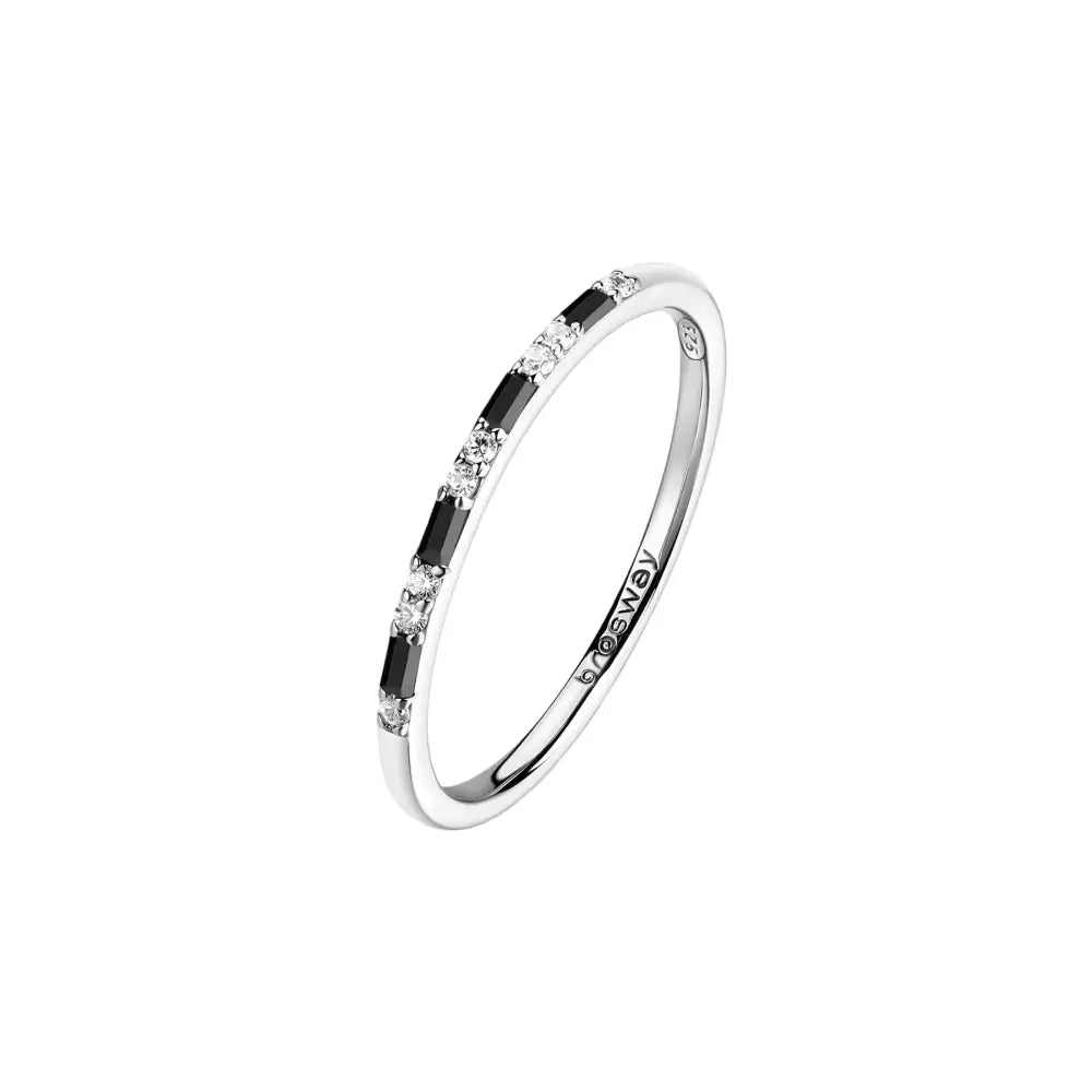 Anello Brosway donna in argento 925 con onice nero e diamanti