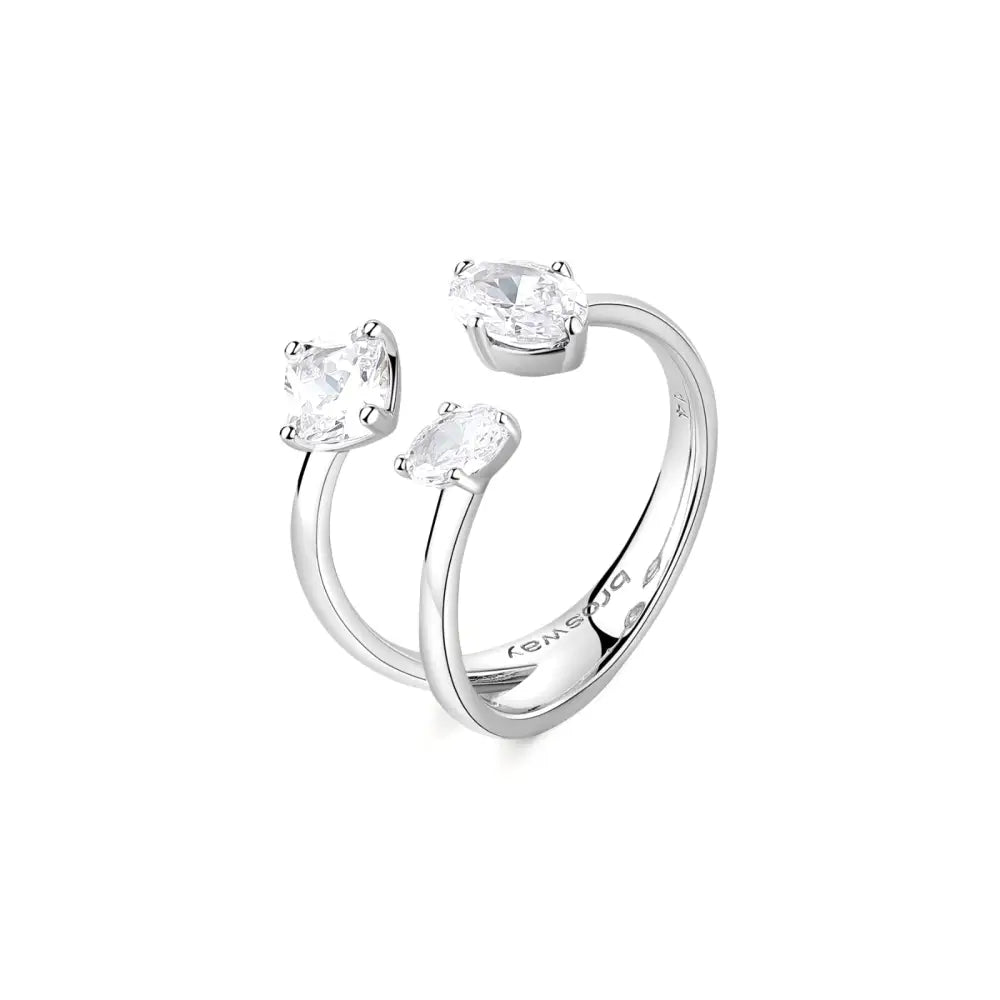 Anello donna Brosway in argento 925 doppio diamante silver collezione Fancy