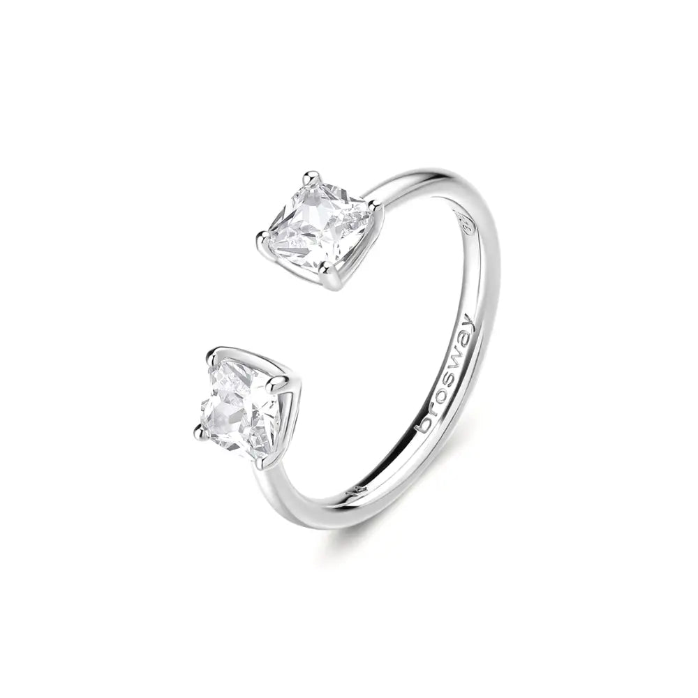 Anello donna Brosway argento 925 con CZ princess e marquise