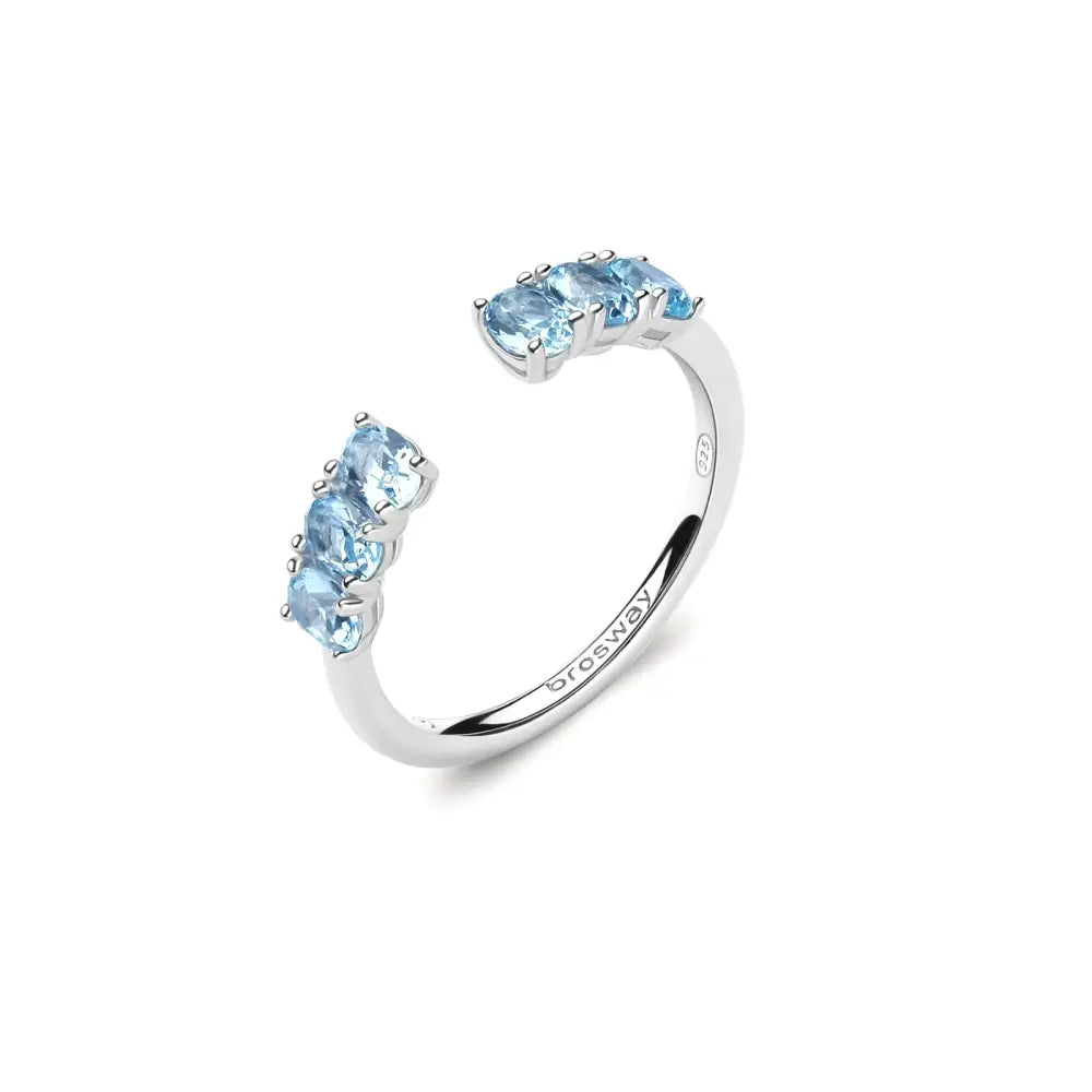 Anello donna Brosway in argento 925 con gemme blu, design elegante