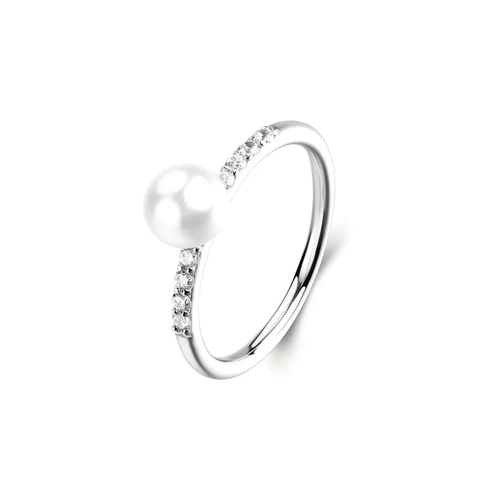 Anello donna Brosway in argento 925 con perle e CZ, mis. 16